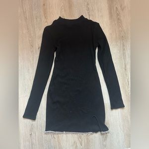 Zara ribbed black rhinestone dress sz S